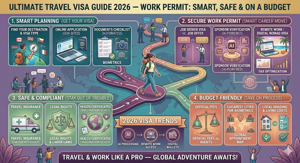 ultimate travel guide 2026, budget travel tips, solo travel safety, packing checklist, best travel destinations, travel hacks, smart travel, how to travel on a budget, travel planning guide, travel safety tips, sustainable travel, travel apps, backpacking tips, honeymoon destinations, family travel, adventure travel, cultural travel